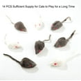 thumbnail image 2 of Yangbaga Fur Mice Rattle 14 Pack Cat Toys Rainbow Mice For Cats And Kittens (14 Pcs Blk&Wht), 2 of 5
