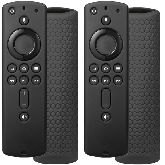 TOKERSE [2 Pack] Fire stick Remote Cover Case Compatible with Fire tv Stick (2nd Gen) Voice Remote - Black
