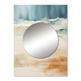 thumbnail image 2 of Designart "Taupe And Azure Calm Beach" Coastal Beach Mirror Wall Decor - Coastal Beige Coastal Living Room Wall Mirror Art - 32" x 24" Inch, 2 of 5