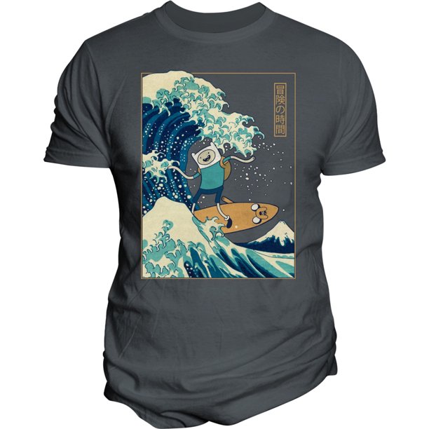 Camiseta gráfica Changes Adventrure Time para hombre gris grande