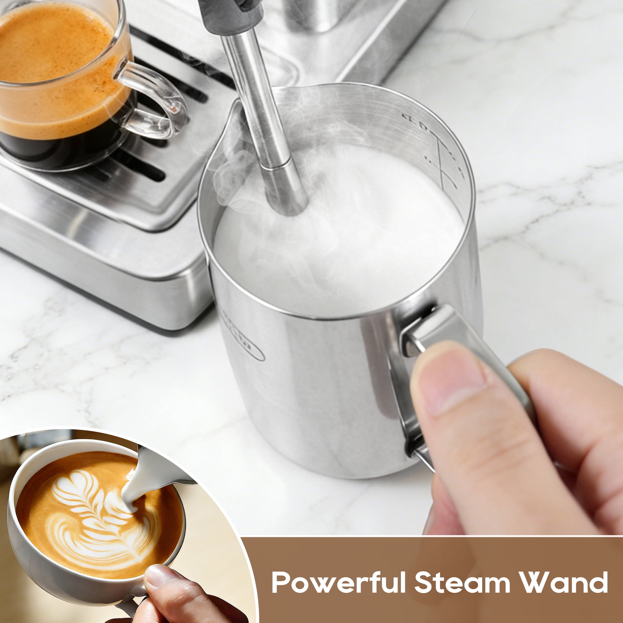 HiBREW 58mm Espresso Machine H10A, 20 Bar Coffee Maker with PID Temperature Control &Steam Wand, Stainless Steel Coffee Machine for Home Use