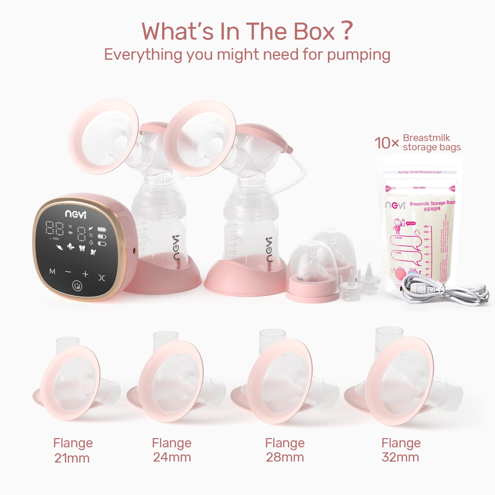 Buy NCVI Double Electric Breast Pumps, Portable Dual Breastfeeding Milk