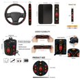 thumbnail image 7 of Jeiento Ladybug Car Seat Covers Full Set of 15 Keychains, Flower Rear View Mirror Cover, Cup Coasters, Car Trash Can, Air Vent Storage Holder, Seat Belt Shoulder Pads, Steering Wheel Cover, Black, 7 of 7