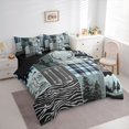thumbnail image 3 of Homewish Western Cowboy Print Twin Bedding Sets 7-Piece for Men, Green Blue Buffalo Patchwork Bedding Comforter Set, Rustic Farmhouse Reversible Sheet Sets, Super Cozy Room Decor, 3 of 7