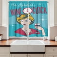 thumbnail image 2 of Ambesonne Wine Kitchen Curtains, Ladies It's Wine O'clock, 55"x45", Magenta Blue Yellow, 2 of 3