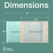 Home Intuition 2-Pack Adjustable Horizontal Window Screen 21-37 inches Wide, 15 Inch High, Bug and Mosquito Netting, Replacement WindowScreen for Kitchen Windows, RV Camper, Dorm Ventilation