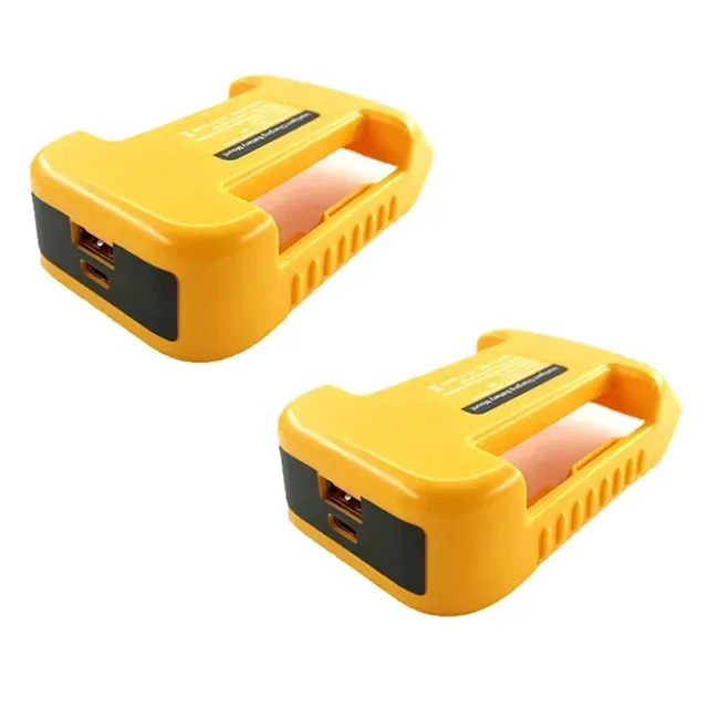 USB Charger Adapter for Dewalt 18V 20V Lithitum Battery Portable Type-C Port Fast Charging Battery Storage Rack Holder Case