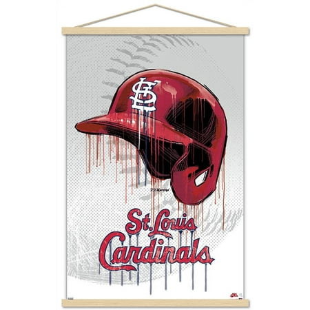MLB St. Louis Cardinals – Drip Helmet 20 Wall Poster with Magnetic Frame 22.375 x 34