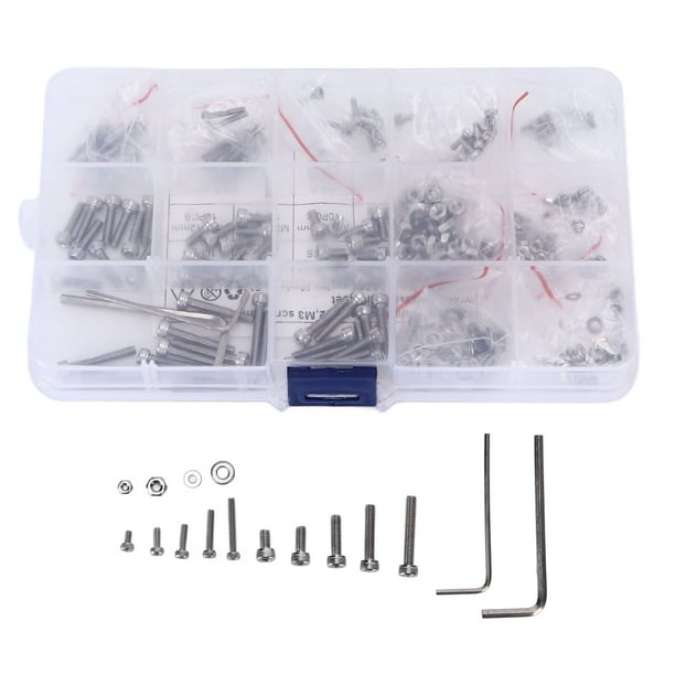Screws Nuts Gasket Assortment Set, 304 Stainless Steel Hex Universal