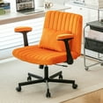 thumbnail image 3 of Premium Fabric Office Chair, Green, Orange, 3 of 16
