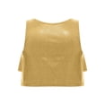 thumbnail image 4 of TSSOE Kids Girls Sparkly Metallic Ruffle Modern Hip Hop Jazz Ballet Dance Vest Stage Performance Tank Crop Tops Dancewear Gold 10-14, 4 of 5