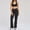 Black, variant on PISONIC Womens Workout Sets 2 Piece Sports Bra Straight Leg Yoga Pants Yoga Pilates Outfits