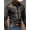 Deep Space Black, variant on Men's Western Cowboy Style Digital Print Button-Up Shirt - Long Sleeve, Vintage All-Over Pattern, Shapes a Trendy Look, Casual Wear for Adults