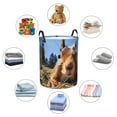 thumbnail image 4 of Sikiie Close-Up Curious Squirrel Print Round Dirty Clothes Basket, Waterproof Standing Foldable Storage Basket, for Laundry Room, Bedroom, Bathroom Storage-Small, 4 of 6