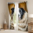 thumbnail image 3 of Homewish Cute Collie Dog Kitchen Curtains,Pet Lover Black Out Curtains Pack of 2 (42x63 Each),Cream, 3 of 6