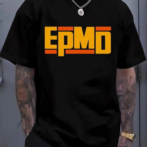 【New Arrival】EPMD Old School Hip Hop T-Shirt, 90s Rap Group Logo Tee, White Cotton Casual Streetwear Shirt