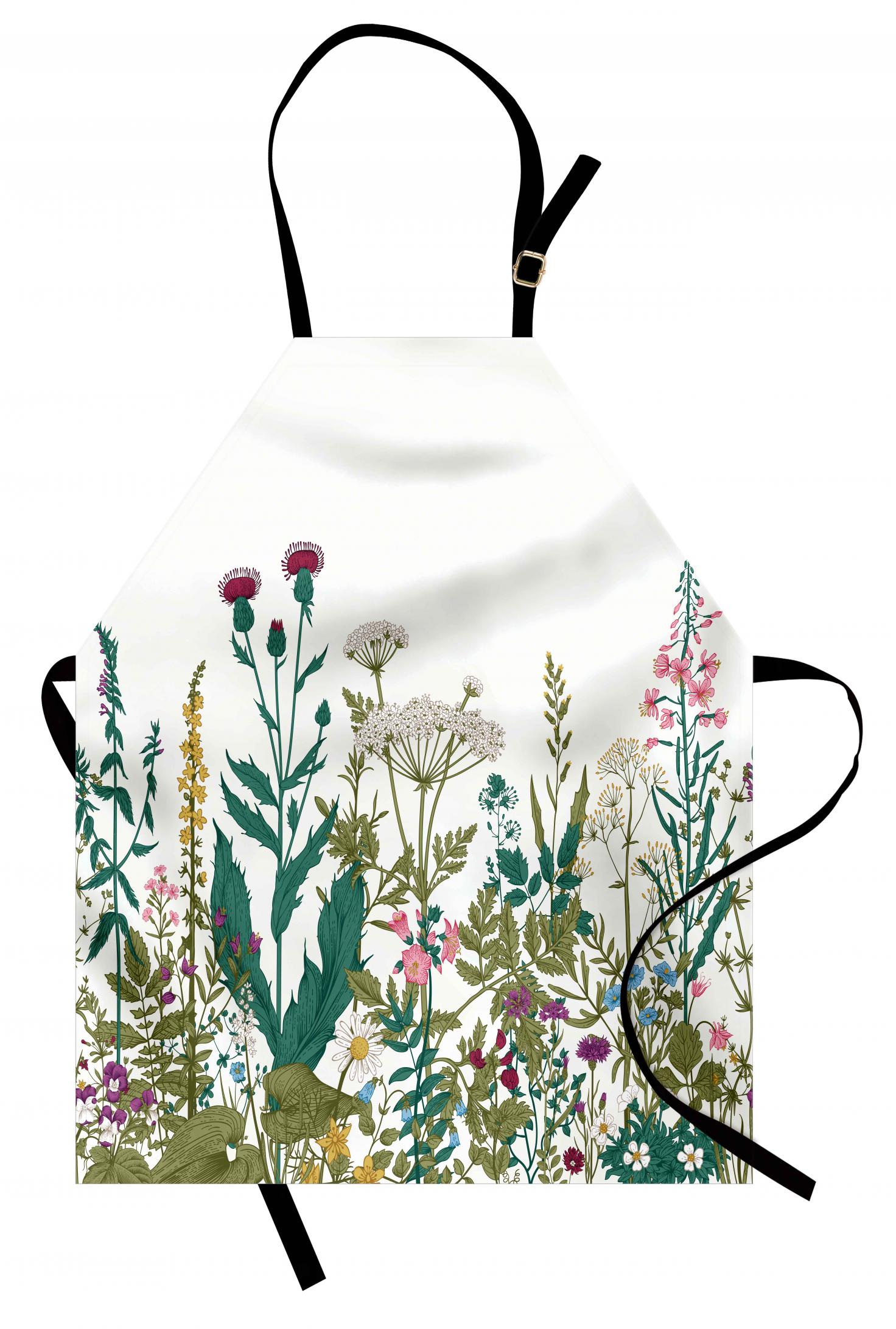 Flower Apron Flowers and Leaves in a Spring Garden with Daisies Roses