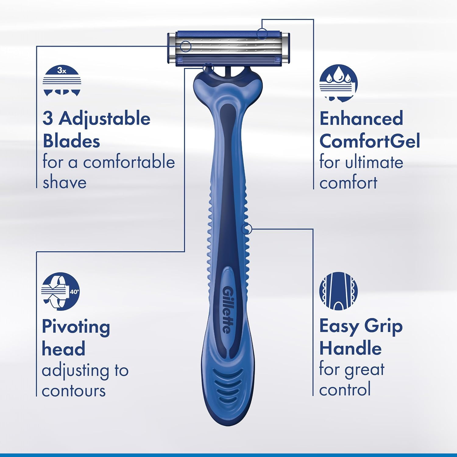 Sensor3 Comfort Men's isposable Razors, 12 Razors