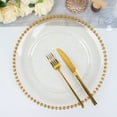 Efavormart 6 Pack | 12" Clear / Gold Acrylic Plastic Beaded Rim Round Charger Plates - Walmart.com