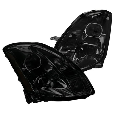 99 Nissan Maxima Euro Headlights - Spec-D Tuning 2004-2006 Nissan Maxima Chrome Smoke Projector Headlights W/ Amber Reflector (Left + Right) 2004 2005 2006