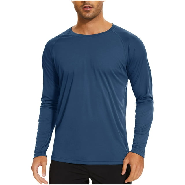 QIPOPIQ Chandails de Protection Solaire UV UPF 50+ pour Hommes, Extérieur, Manches Longues, Maillot Dermoprotecteur SPF pour Pêche, Randonnée, Natation, Course, Liquidation