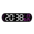 thumbnail image 3 of Reloj despertador digital con luz ambiental colorida de 12/24 horas para dormitorio, aula y dormitorio. Rosa roja, 3 of 7