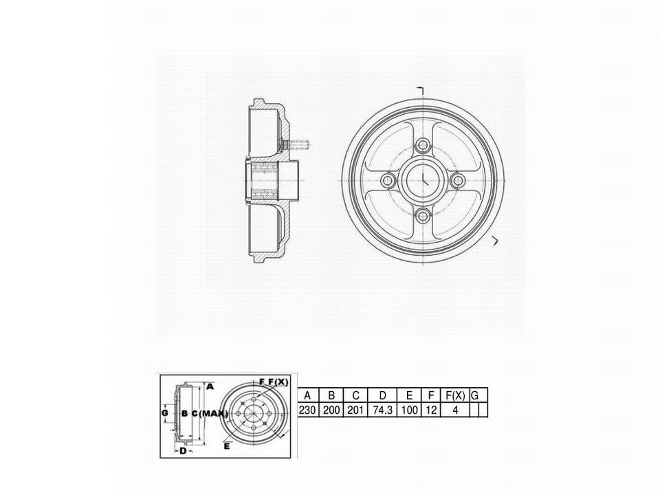 Winstop Brake Drum, Rear WS242154, Chevrolet Aveo 2008-2004