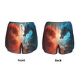 thumbnail image 3 of Pofeuu Red And Blue Sky Dragon Print Women's Athletic Shorts Running Workout Shorts Tummy Control Quick Dry Gym Shorts with Pockets Double layer sports shorts-Large, 3 of 7