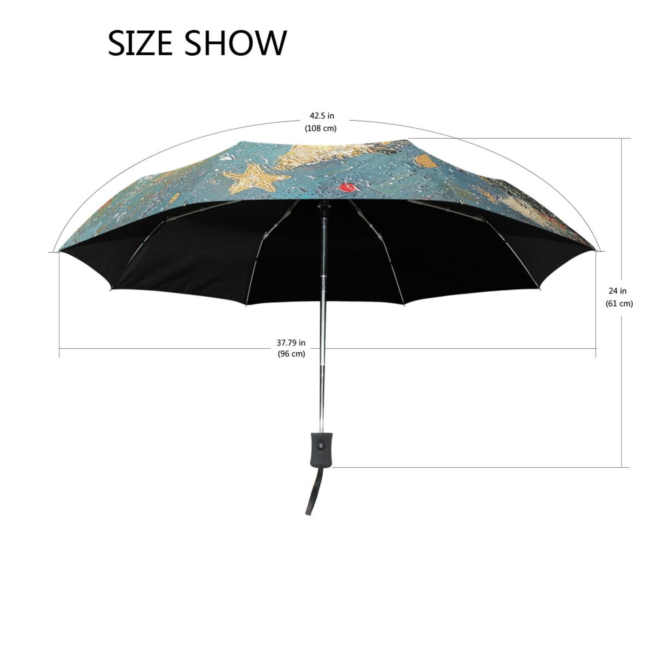 YAZAOO One-Touch Auto Open Close Rain Umbrella With Creative Merry Chimis Pattern