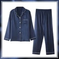 thumbnail image 1 of Pijamas de seda de manga larga para mujer, traje de pantalones finos de satén de seda de hielo, servicio a domicilio Sexy, talla grande 5XL, primavera y verano, 1 of 3