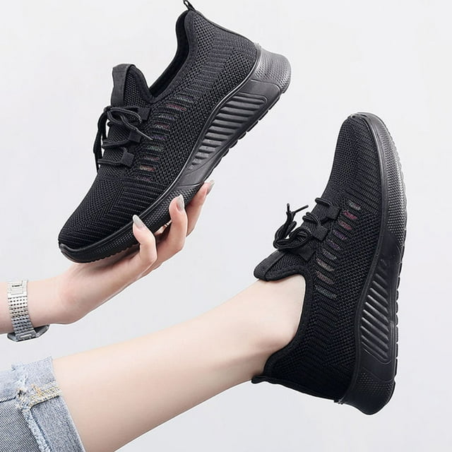 unbranded 1Par Zapatillas Deportivas Negras Con Ergonómico Y Material Transpirable Para Entrenamiento