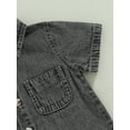 thumbnail image 6 of Arvbitana Toddler Boys Summer Casual Denim Shirt Solid Color Short Sleeve Button Down T-shirt, 6 of 8