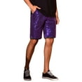 thumbnail image 5 of INSPIRE CHIC Men's Straight Leg Club Rave Party Metallic Sparkly Sequin Shorts 28 Purple, 5 of 6