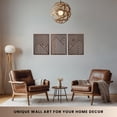 thumbnail image 4 of Modern Wooden Wall Sculptures - Set Of 3 Home Decor Accent Large Art For Living Room  Bedroom Office Easytallation (walnut Medium Mountain And Sun), 4 of 6