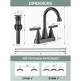 thumbnail image 4 of Grifo de baño Cobbe con 3 orificios y 4 pulgadas, juego de centro de mesa, color negro medianoche, 4 of 8