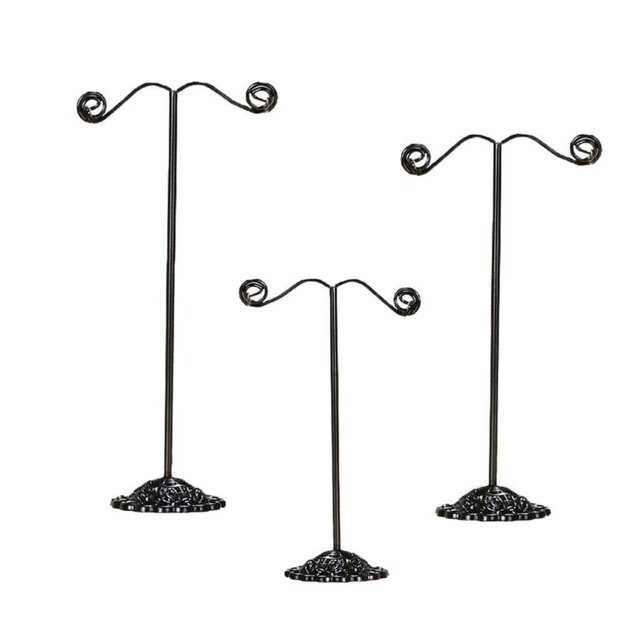 fastboy 3x Iron T Bar Earring Necklace Jewelry Display Stand Rack Black-Circle
