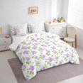thumbnail image 3 of Manfei Vintage Flowers 7-Piece Bedding Comforter Set,Retro Rustic Leaf King Bedding Sets,Purple Green White Bed Sheets For Men Women,Luxury Bedroom Decor Reversible, 3 of 8