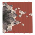 thumbnail image 2 of Ambesonne Flower Shower Curtain, Abstract Futuristic Petals, 69"Wx75"L, Dimgray Eggshell, 2 of 4