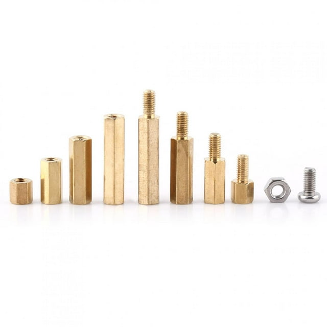 Peahefy Standoff, M3 Standoff,200pcs M3 PCB Hex Male Female Threaded Brass Standoffs Screw Nut Assortment Set