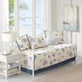 thumbnail image 1 of 6-Piece Nautical Sea Shells Coral Blue Beige Reversible Daybed Cover Bedding, 1 of 5