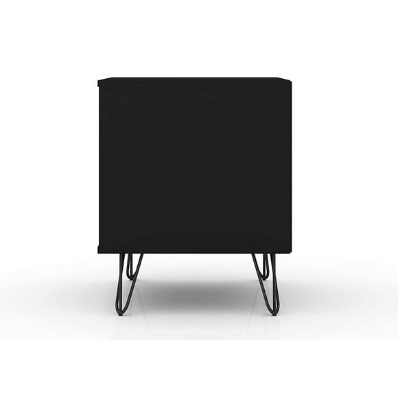 Manhattan Comfort Rockefeller Mid-Century Modern Nightstand, Black