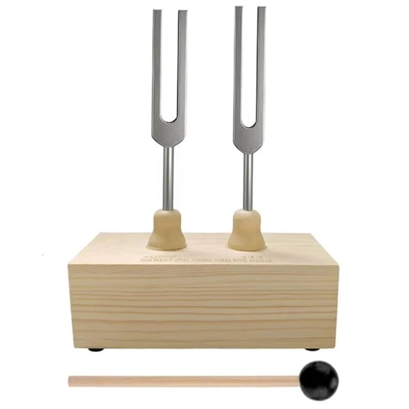 SDFGTstore Professional Metal Tuning Forks 432Hz 528Hz Sound Healing Forks Wooden Resonance Box Sound Tool for Fitness Massage