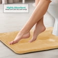 thumbnail image 4 of 1 Contour Clara Clark Bath Mat Bathroom Rug - Absorbent Memory Foam Bath Rugs - Non-Slip, Thick, Cozy Velvet Feel Microfiber Bathrug, Plush Shower, Toilet- Floor Bathmats Carpet - Cream - 24"x19", 4 of 6