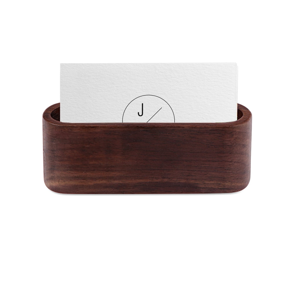 Business Card Holders Red Wood Solid PEFC Wooden Display Stand Holder Dispenser