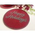 thumbnail image 1 of Set of 6, Christmas Happy Holiday placemat, handmade beaded table mat, gift for her, 1 of 4