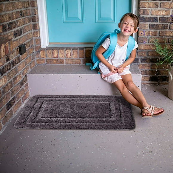 Aqestyerly Essential For Home Use Flocking Microfiber Printed Carpet, Bathroom Floor Mat, Toilet Mat, Quick Drying Foot Mat, Bathroom Water Absorbing Door Mat