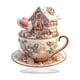 thumbnail image 2 of Decoraciones para el día de San Valentín, adornos para el día de San Valentín, regalos para el día de San Valentín, decoración para el día de San Valentín, taza de té con castillo de ensueño europeo,, 2 of 8