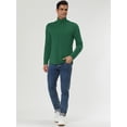 thumbnail image 4 of CamisePaHombres De Mangas Largas Cuello De Cisne Ajuste Delgado Casual Verde Oscuro 48, 4 of 7