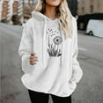 thumbnail image 2 of Olyvenn Long Sleeve Tops for Women 2025 Fall Winter Drawstring Hooded Sherpa Fleece Sweatshirts Flower Graphic Warm Shirts White XXXL, 2 of 4