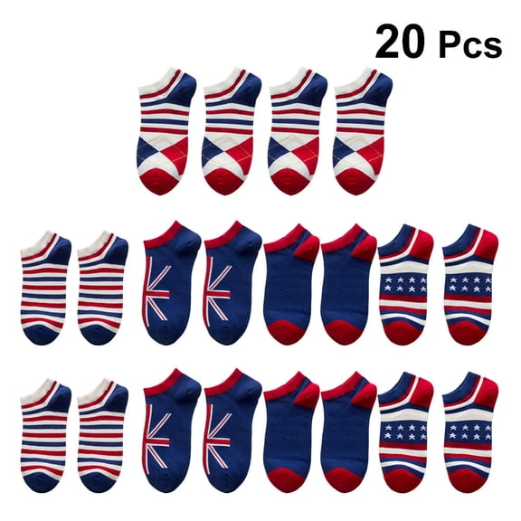 OATIPHO 10Pairs America Flag Boat Socks Men Breathable No Show Sports Socks Assorted Colors